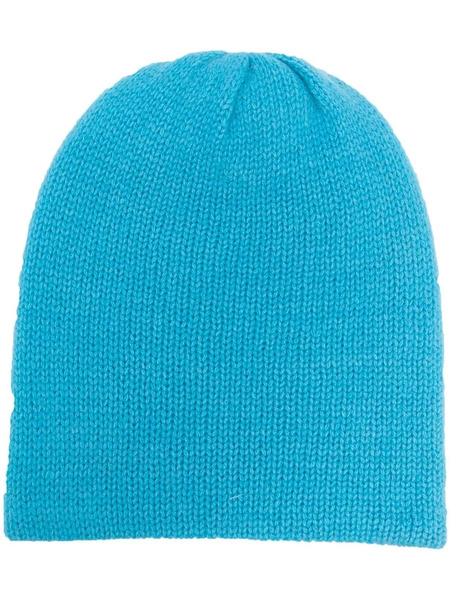  Liska Ribbed Cashmere Beanie - Blue 