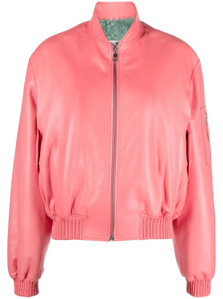  Liska Shearling-lined Leather Bomber Jacket - Pink 