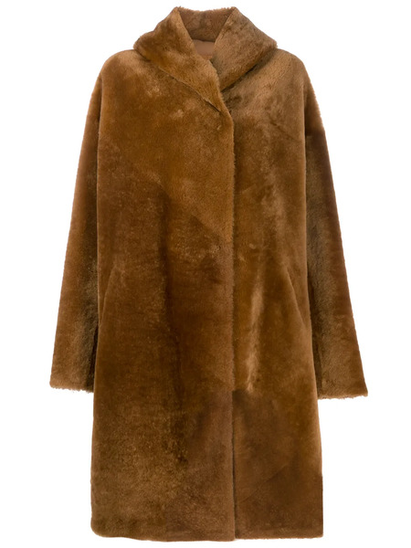  Liska Single Breasted Coat - Brown 