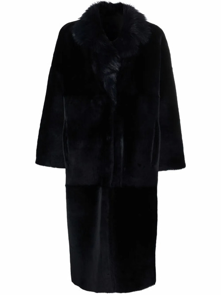  Liska Single-breasted Shearling Coat - Blue 