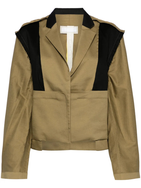  Litkovska Deconstructed Cotton-linen Blend Jacket - Brown 