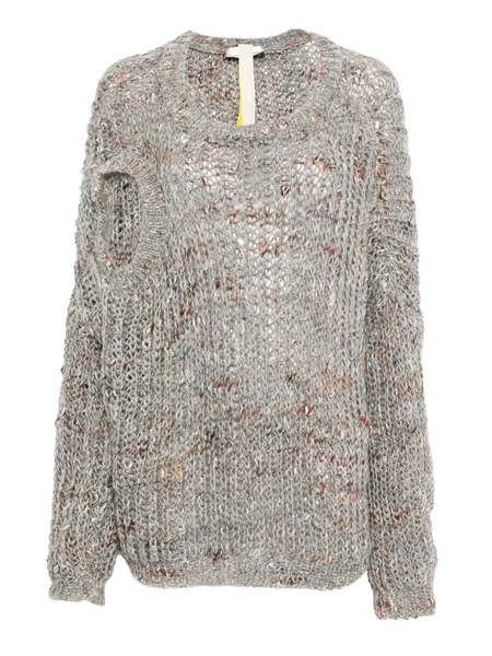  Litkovska Dual-neck Virgin-wool-blend Sweater - Grey 