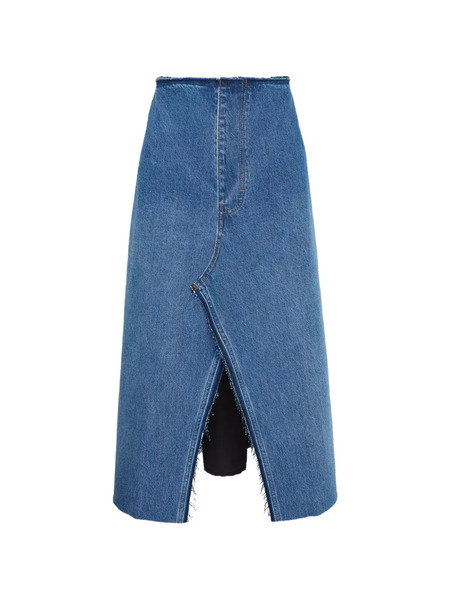 Litkovska Split-front Midi Skirt - Blue 