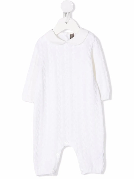  Little Bear Cable-knit Wool Romper - Neutrals 