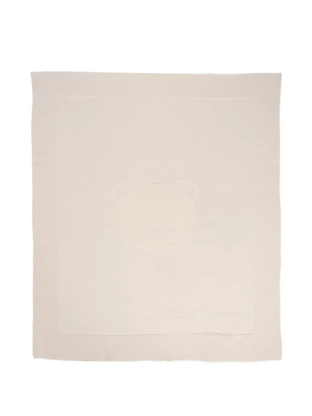  Little Bear Knitted Bear-face Blanket - Neutrals 