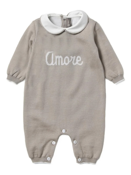  Little Bear Long-sleeve Collared Romper - Neutrals 