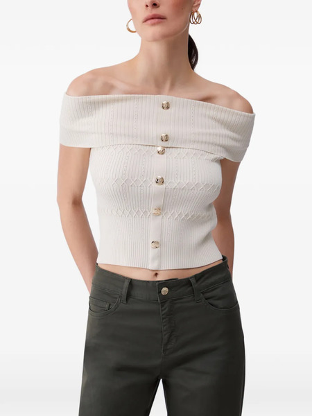  Liu Jo Bardot-neck Top - Neutrals 