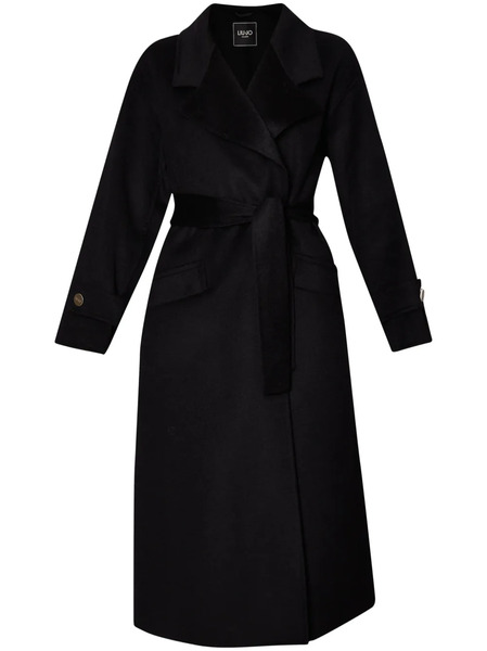  Liu Jo Belted Wool-blend Coat - Black 