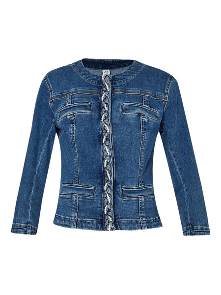  Liu Jo Braid Denim Jacket - Blue 