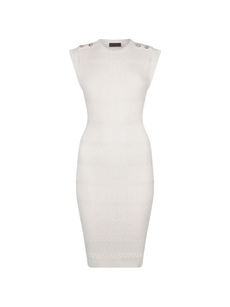  Liu Jo Button-detail Knitted Mini Dress - Neutrals 