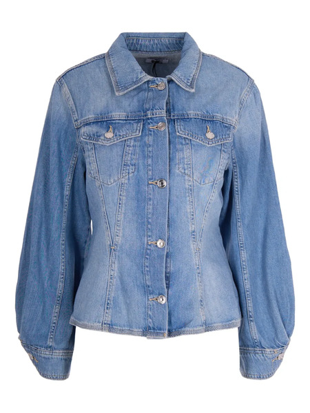  Liu Jo Button Puff-sleeve Jacket - Blue 