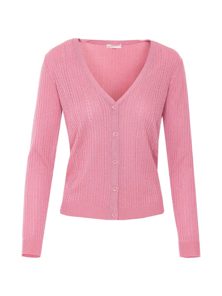  Liu Jo Button V-neck Cardigan - Pink 