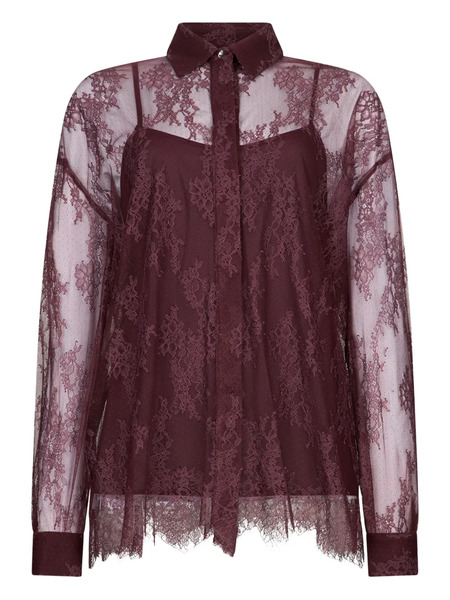  Liu Jo Chantilly Lace Shirt - Brown 