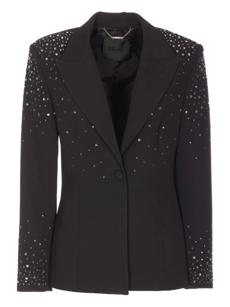  Liu Jo Crystal-application V-neck Blazer - Black 