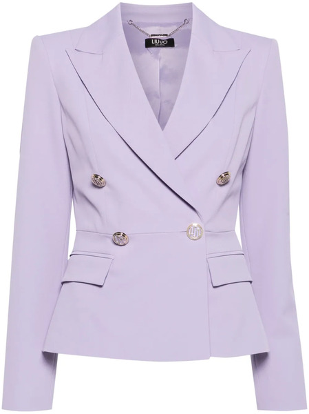  Liu Jo Double-breasted Twill Blazer - Purple 