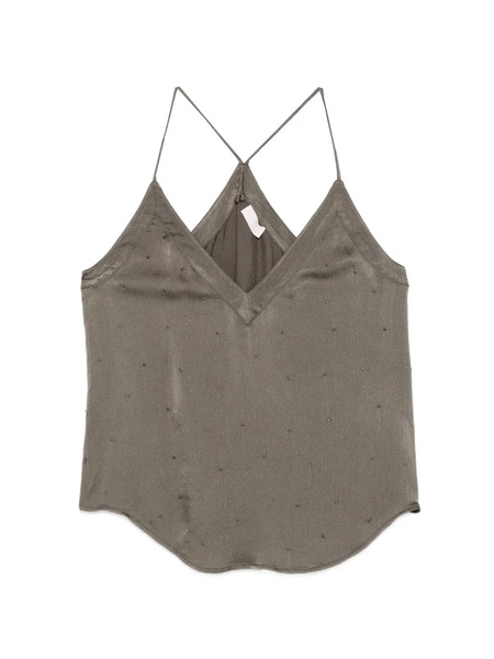  Liu Jo Embellished V-neck Top - Green 