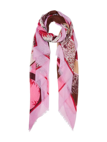  Liu Jo Fringed Printed Scarf - Pink 