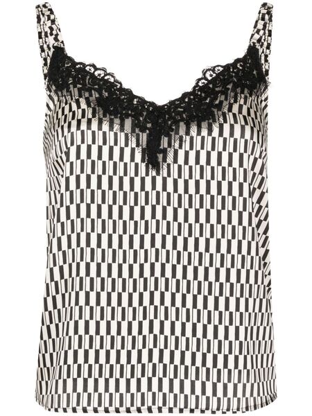  Liu Jo Geometric-pattern Sleeveless Top - Black 