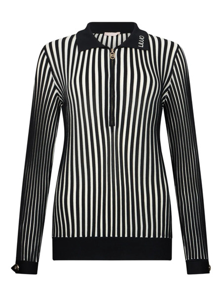  Liu Jo Half-zip Ribbed Top - Black 