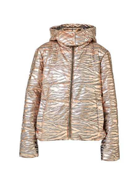  Liu Jo Hooded Zebra-pattern Jacket - Gold 