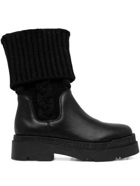  Liu Jo Knitted-panel Boots - Black 