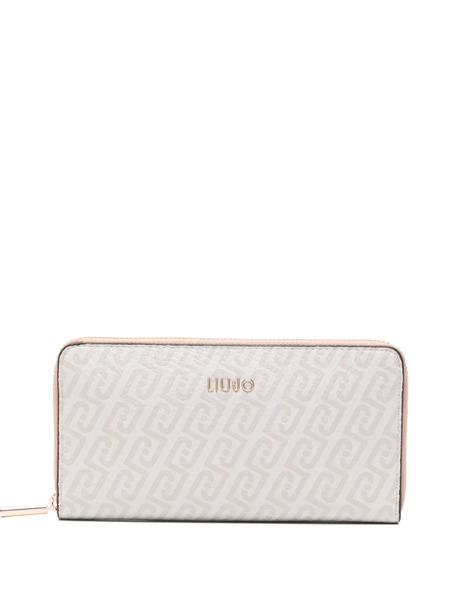  Liu Jo Large Monogram Zip Wallet - Neutrals 