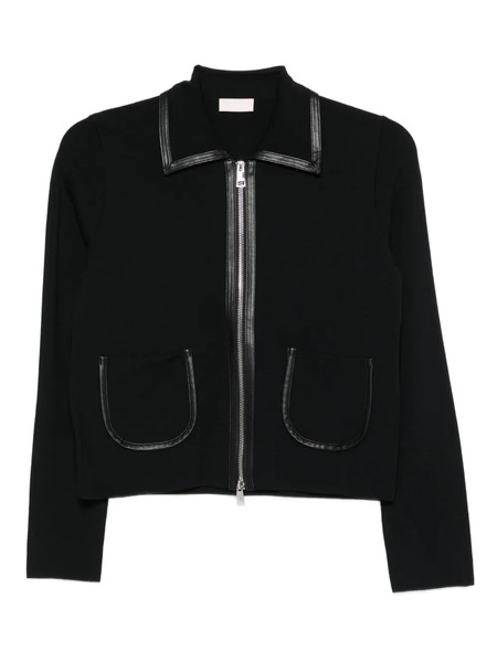  Liu Jo Leather-trimmed Zip-front Jacket - Black 