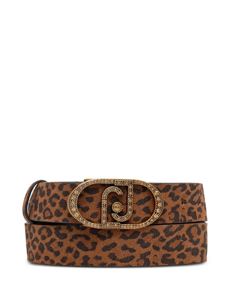  Liu Jo Leopard-pattern Logo-embellished Belt - Brown 