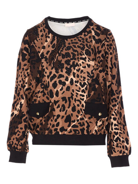  Liu Jo Leopard-print Embellished Sweater - Brown 