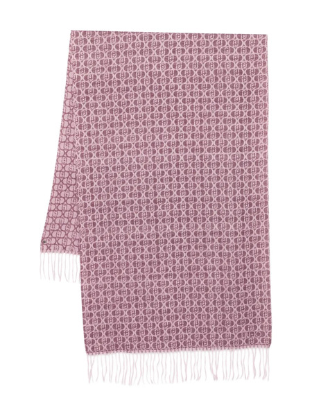  Liu Jo Logo-pattern Fringed Scarf - Pink 