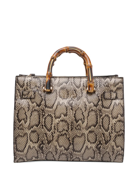  Liu Jo Logo Python-print Tote Bag - Neutrals 