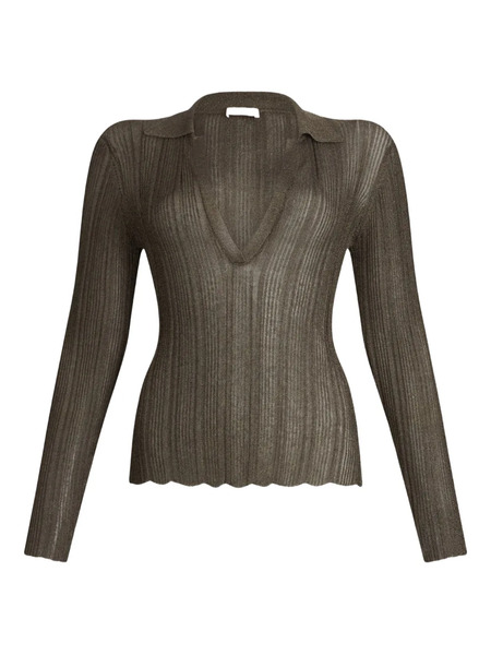  Liu Jo Lurex® Polo Top - Green 