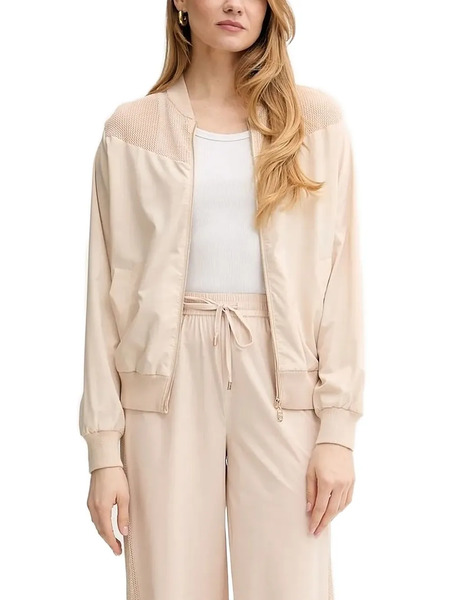  Liu Jo Mesh-panel Bomber Jacket - Neutrals 