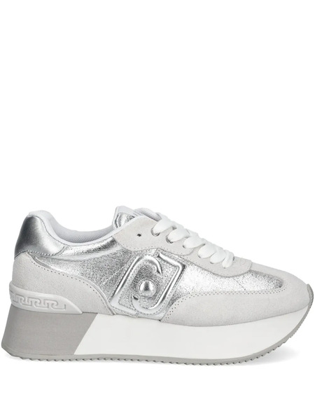  Liu Jo Metallic-effect Denim Sneakers - Silver 