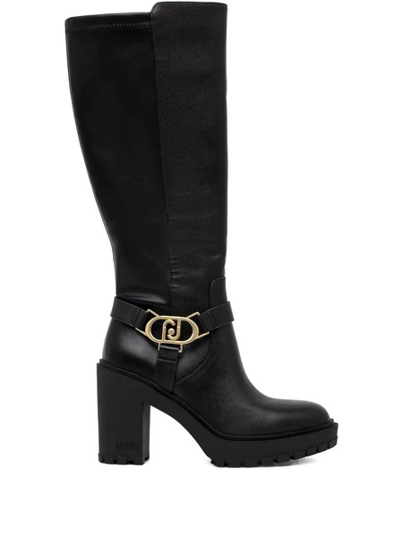  Liu Jo 100mm Leather Boots - Black 