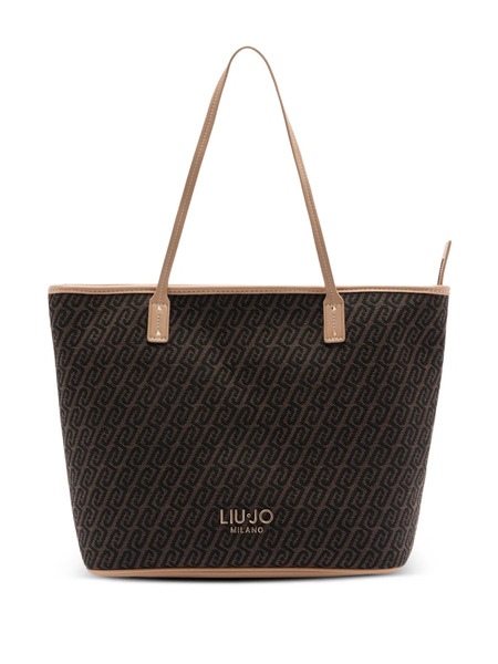  Liu Jo Monogram Jacquard Tote Bag - Brown 