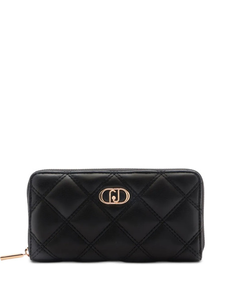  Liu Jo Monogram-plaque Quilted Wallet - Black 