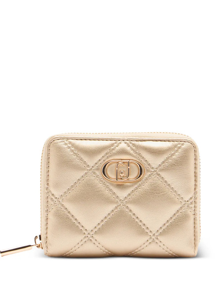  Liu Jo Monogram-plaque Quilted Wallet - Gold 