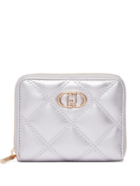  Liu Jo Monogram-plaque Quilted Wallet - Silver 