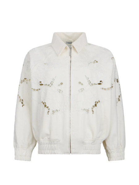  Liu Jo Openwork Embroidered Bomber Jacket - Neutrals 