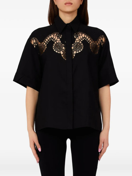  Liu Jo Openwork Embroidery Shirt - Black 