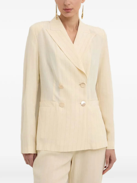  Liu Jo Pinstripe Double-breasted Blazer - Neutrals 