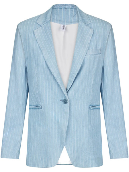 Liu Jo Pinstripe Pattern Denim Blazer - Blue 