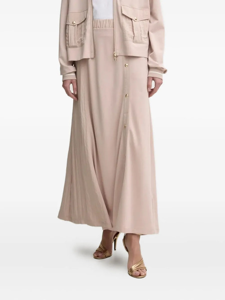  Liu Jo Pleated Button-detailing Midi A-line Skirt - Neutrals 