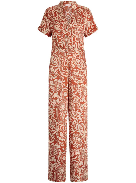  Liu Jo Printed Twill Jumpsuit - Orange 