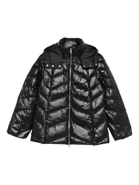  Liu Jo Quilted-pattern Hooded Jacket - Black 
