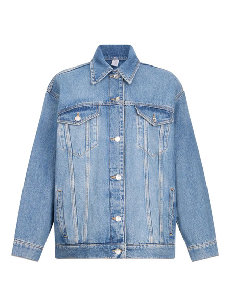  Liu Jo Removable-fur Shirt-collar Denim Jacket - Blue 