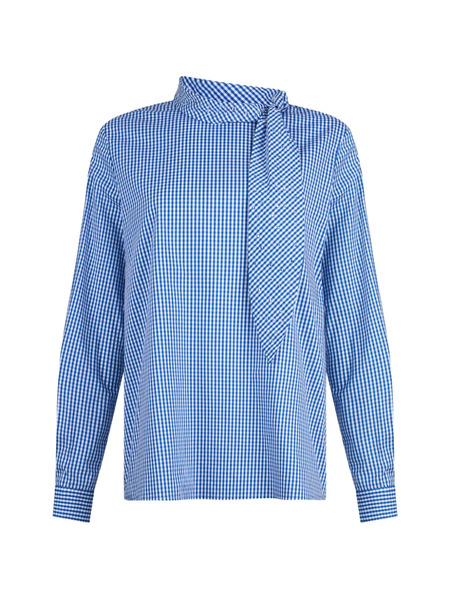  Liu Jo Rhinestone-embelished Bow-collar Blouse - Blue 