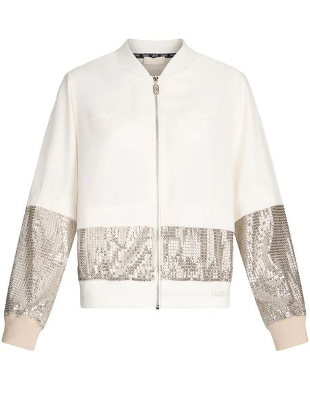  Liu Jo Sequin-embellished Bomber Jacket - Neutrals 