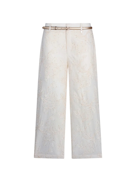  Liu Jo Sequin-embroidered Muslin Trousers - Neutrals 